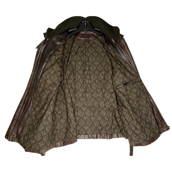 Bella Roma Nappa Lamb Dark Brown Leather Jacket Size 12 (EU Size 46)Vintage 90's - Picture 12 of 16